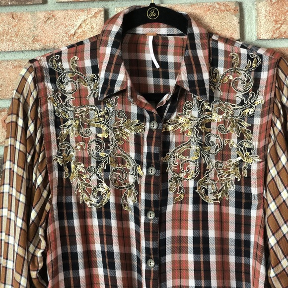 Free People Plaid Shirt - Picture 3 of 5